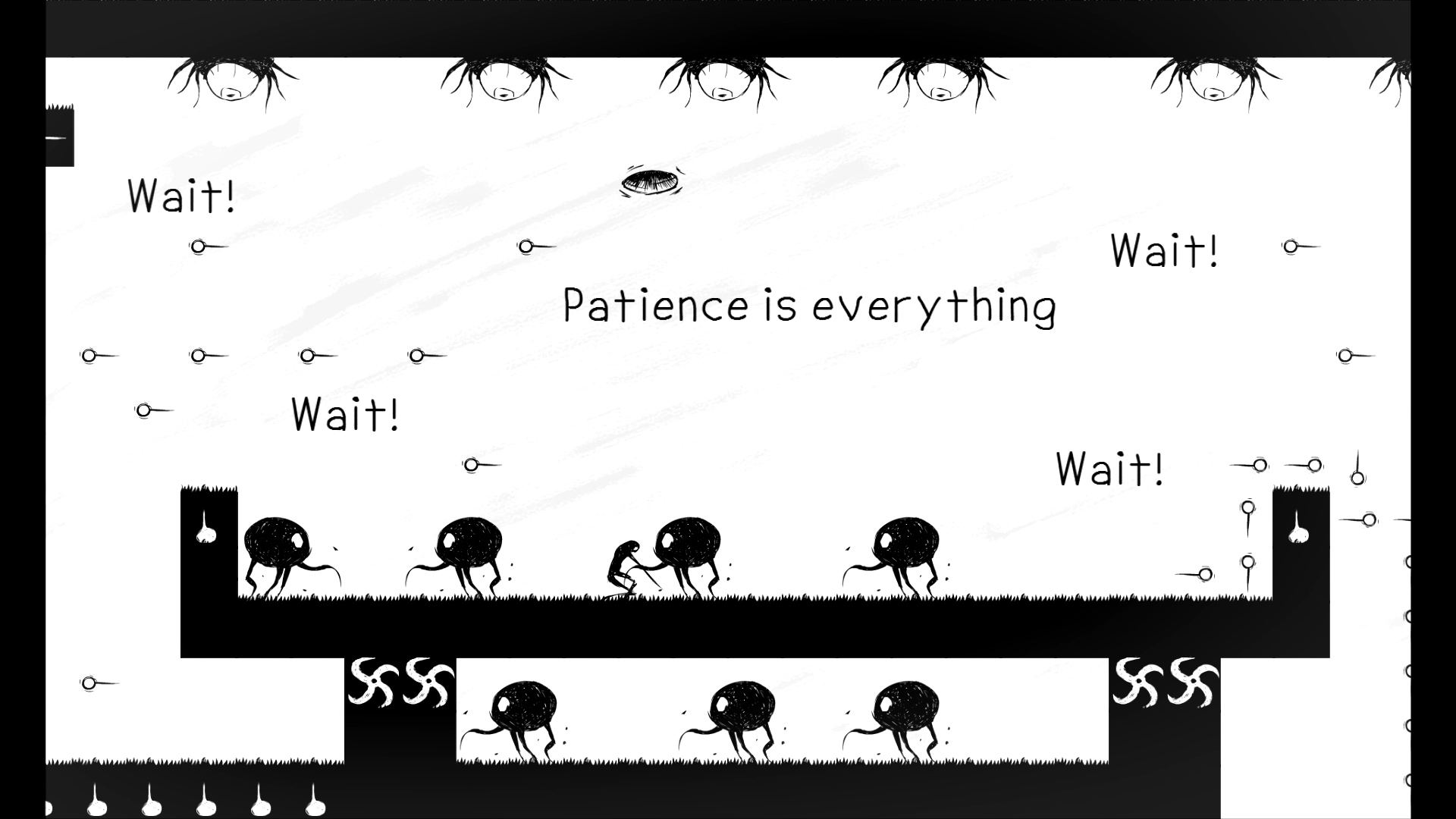 A Sym level bearing the words Patience is everything